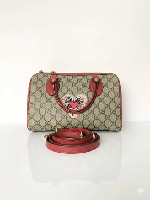 Gucci Boston Mini Monogram Red Heart