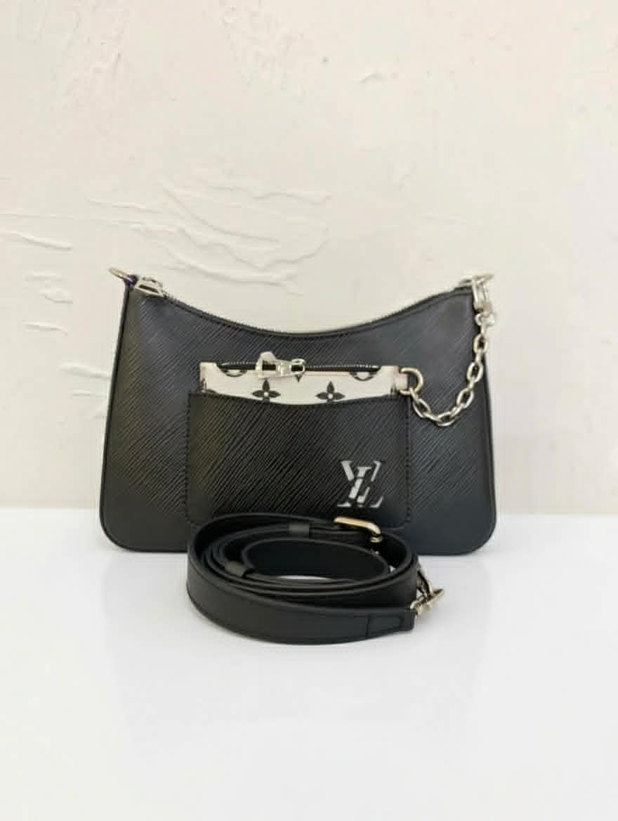 LV Marelle, black with water ripple pattern