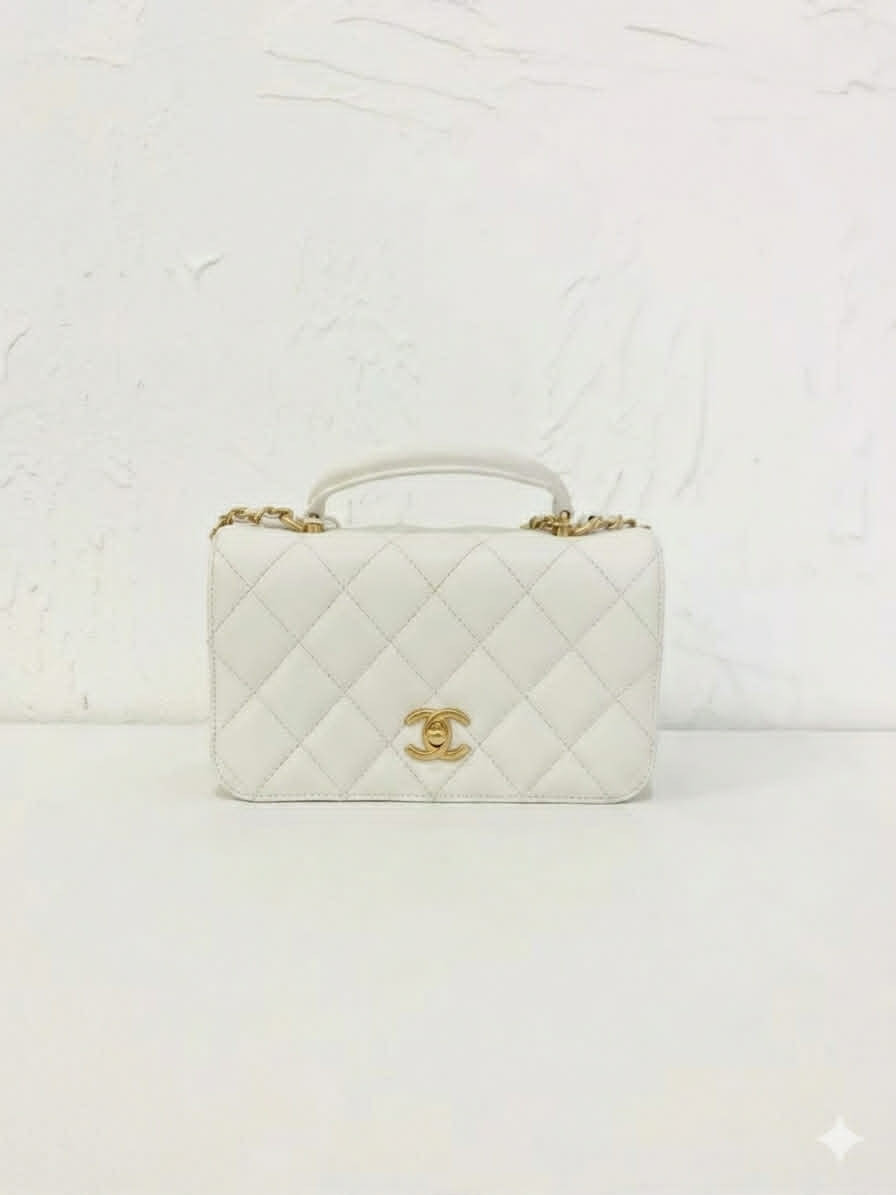 Chanel 23A Gold-Buckled Chain Bag Complete Set