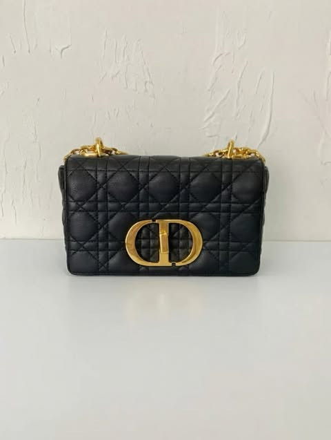 Dior Caro Bag (Medium) in Black Quilted Calfskin