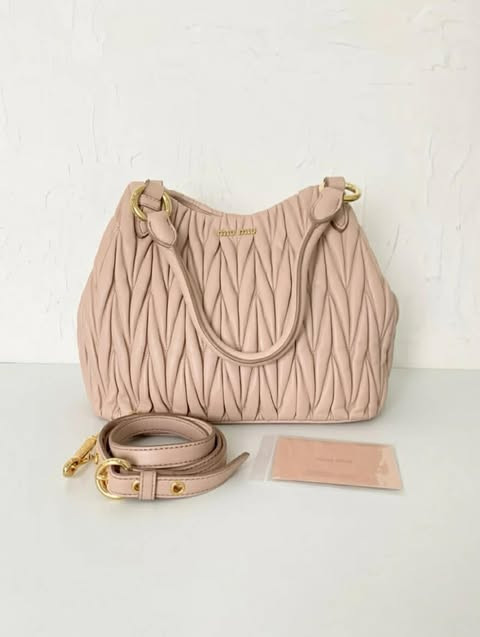 Miu Miu Wander Matelassé Nappa Leather Hobo Bag