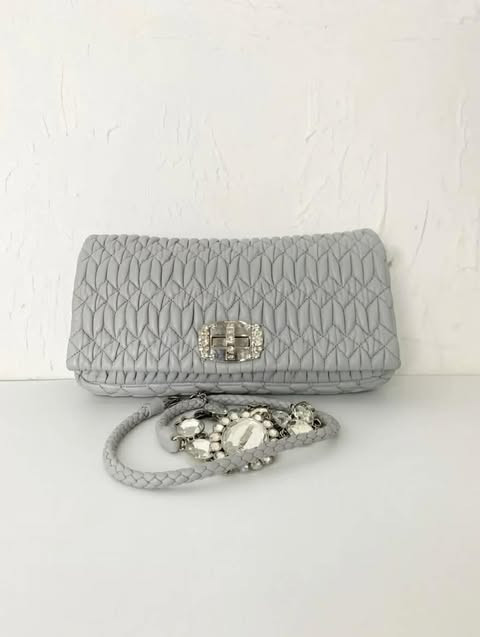 Miu Miu Crystal-Embellished Quilted Shoulder Bag