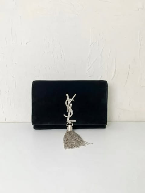 Saint Laurent Kate Velvet Clutch