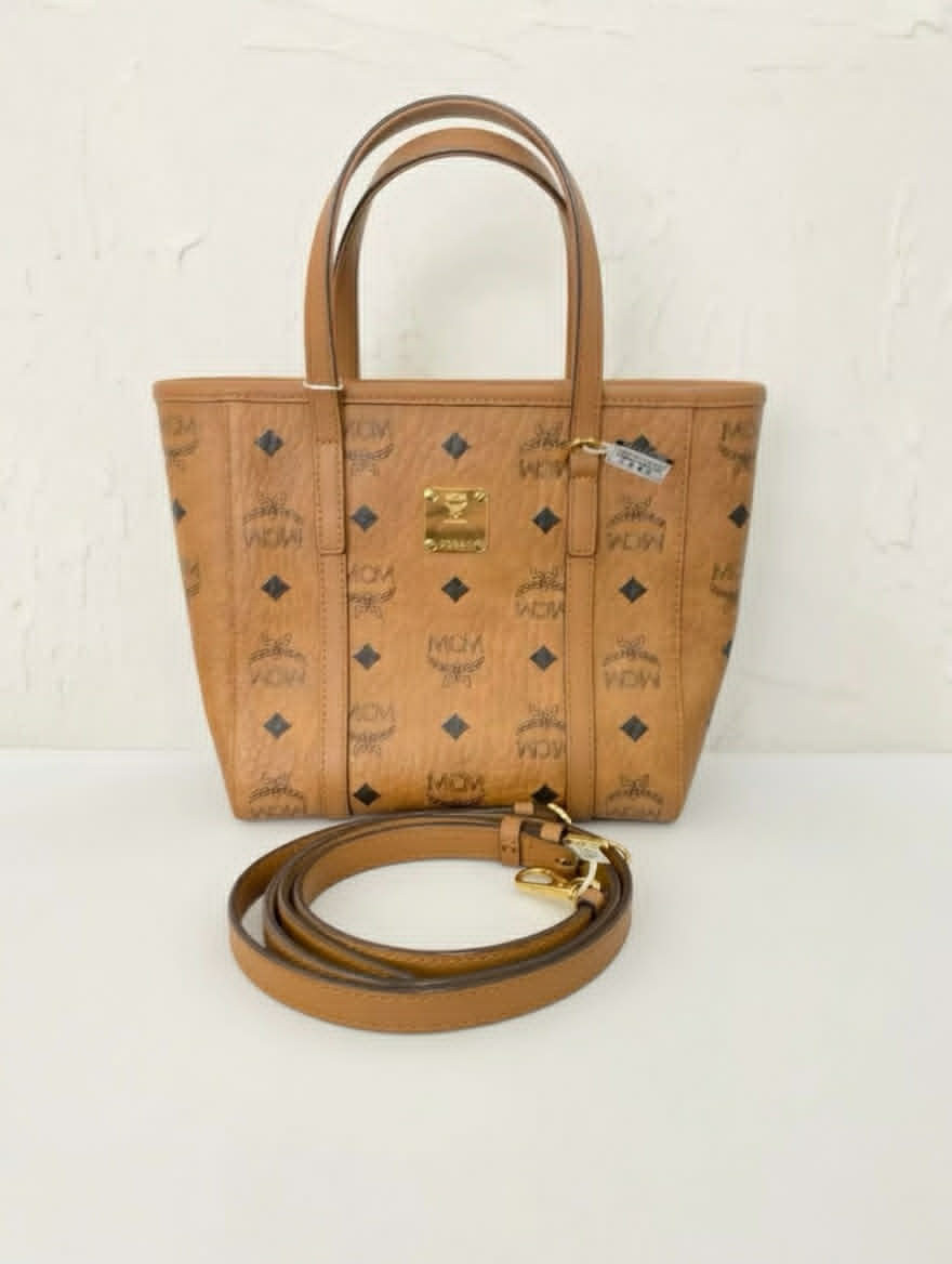 MCM Visetos Tote Bag (Cognac)