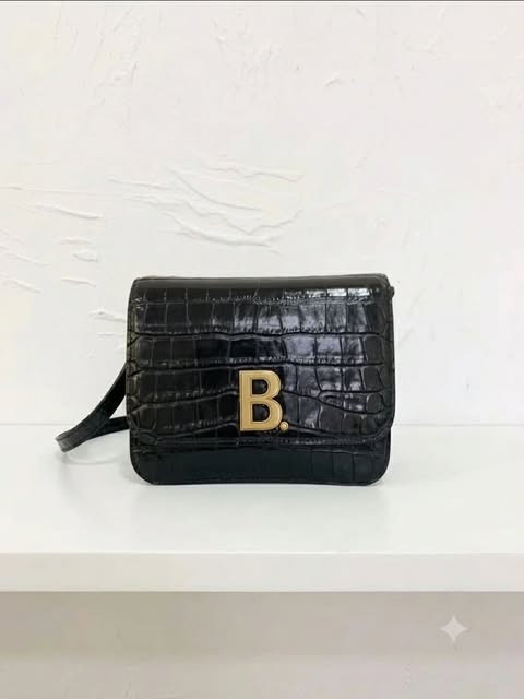 Balenciaga B. Alligator-embossed Tofu Bag