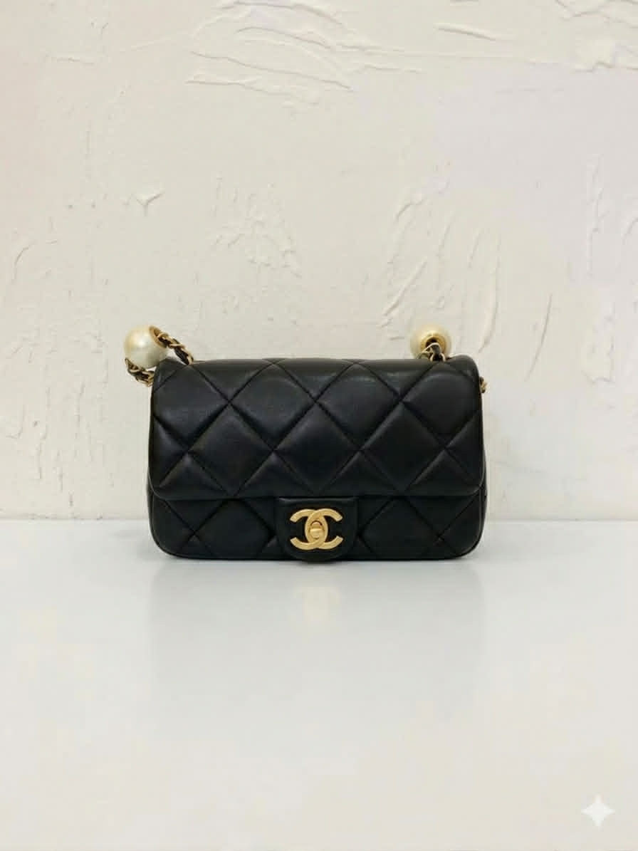 Chanel 23A Gold-Buckled Chain Bag Complete Set